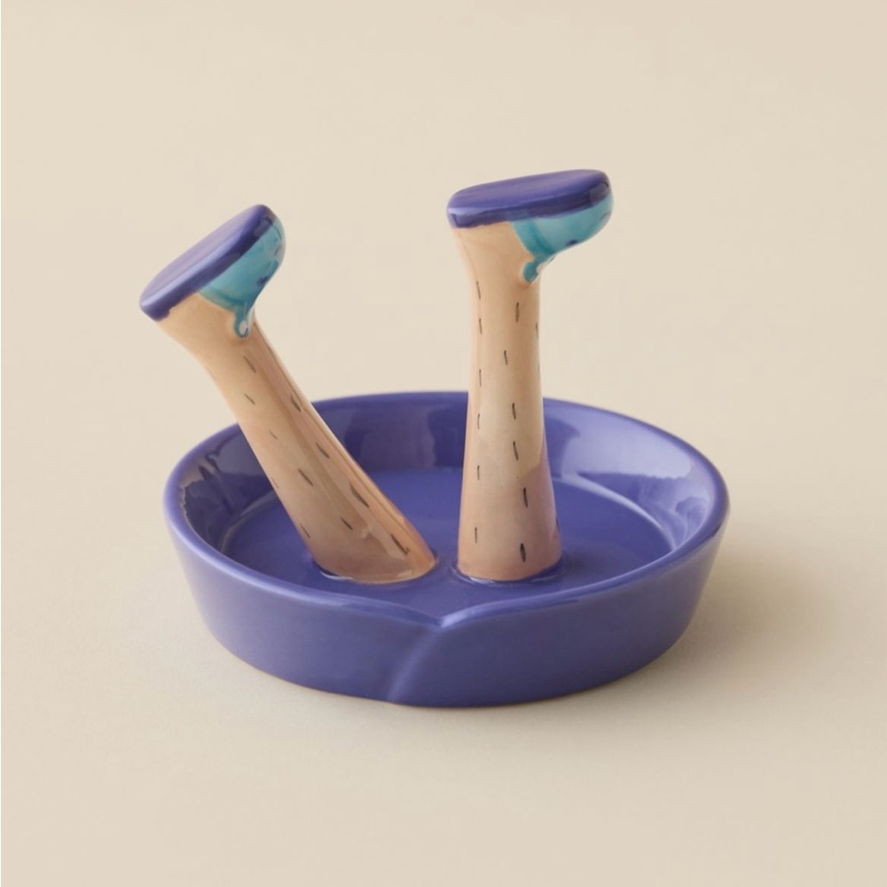 Happy Legs Weekend Mood Ceramic Jewelry Holder Trinket Dish